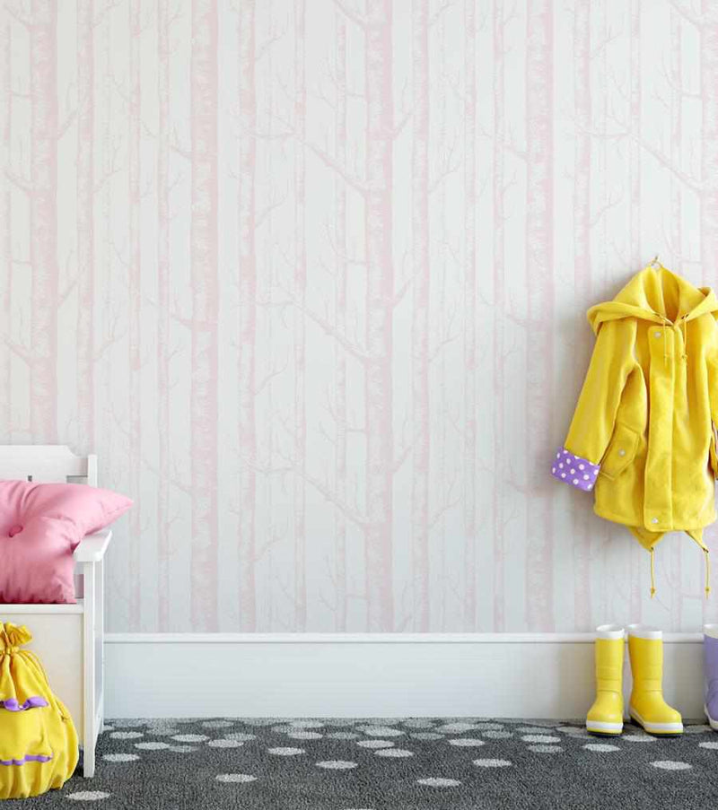 SHOP Pink Waratah Peel  Stickon Removable Fabric Kids Wallpaper  Olive  et Oriel