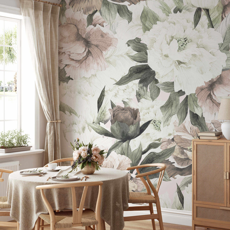 28277231  Prairie Rose Blush Floral Wallpaper  by Wall Vision