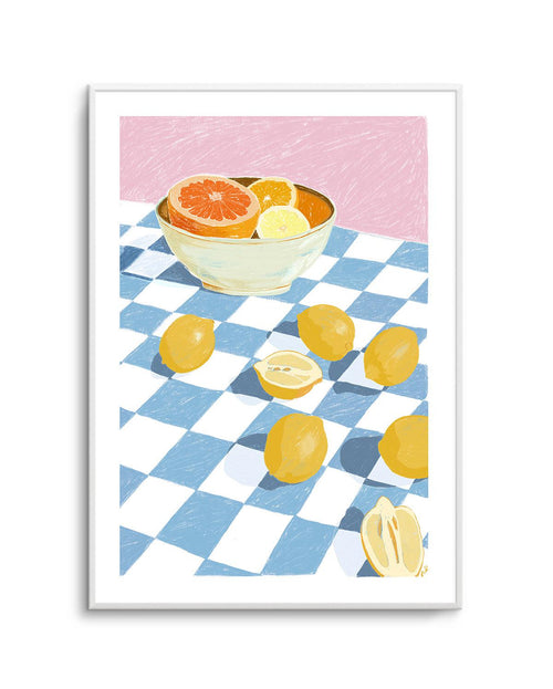 Capri Lemons Painting on Check Background Art Print - from $9.95 – Olive et  Oriel