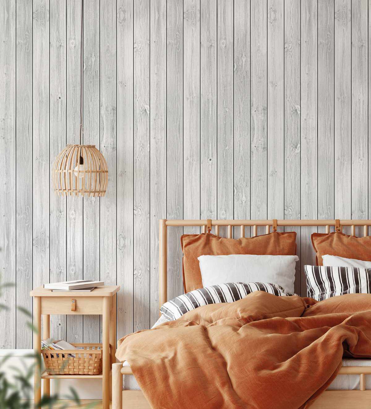 Wooden Slat Grey Wallpaper  Dunelm