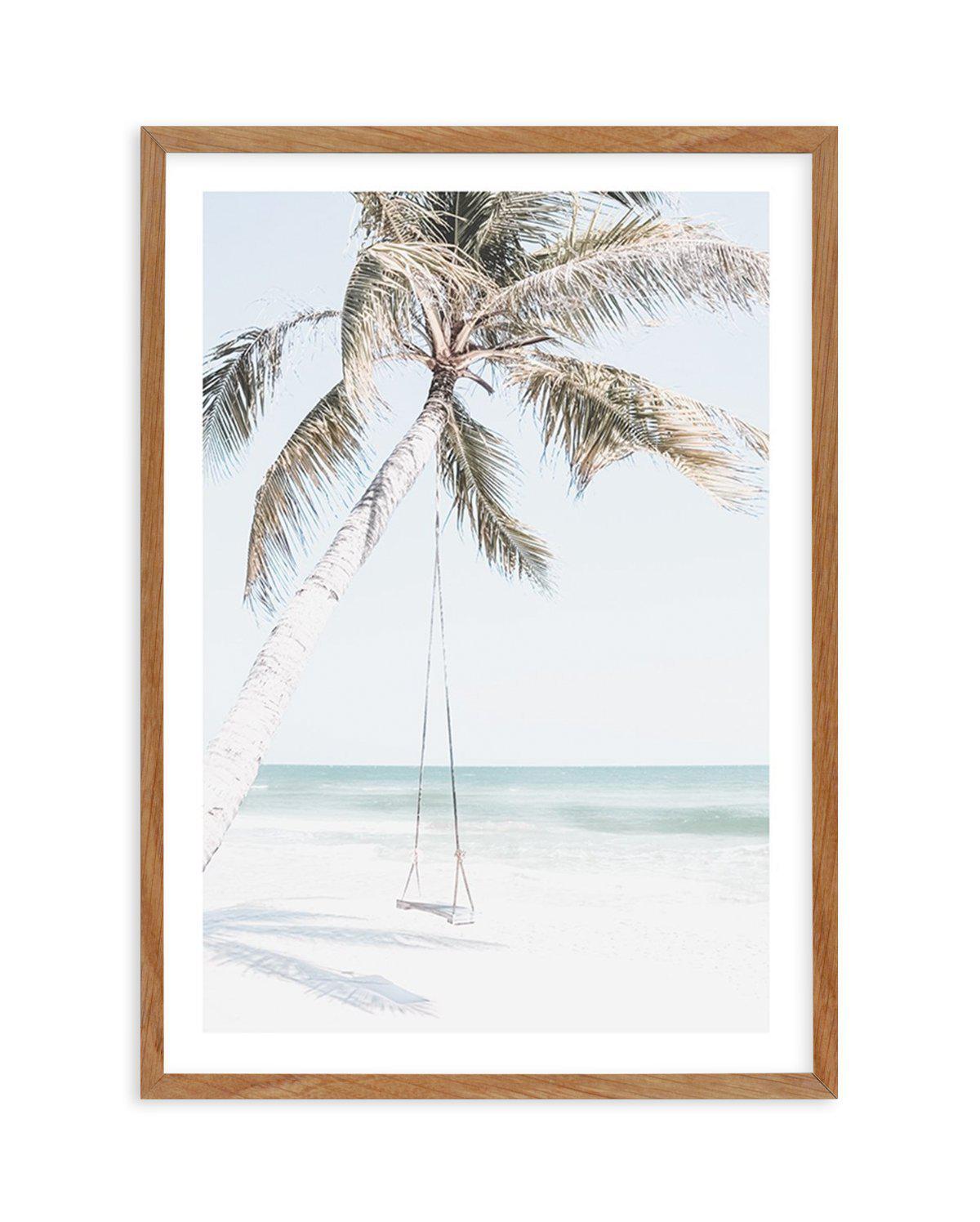 SHOP Palm Swing on the Beach Photography Collection Framed Art Print ...