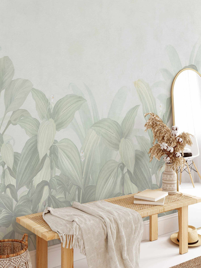 Rainforest Luxe Green Toned Wallpaper Removable Fabric Peel And Stick Olive Et Oriel 