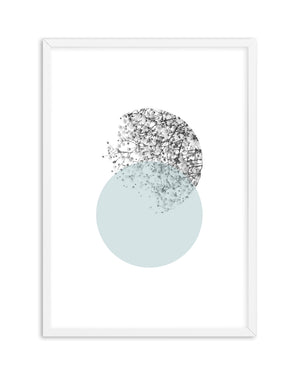 Pale Circle Aqua Abstract Geometric Graphic Art Print Or Poster