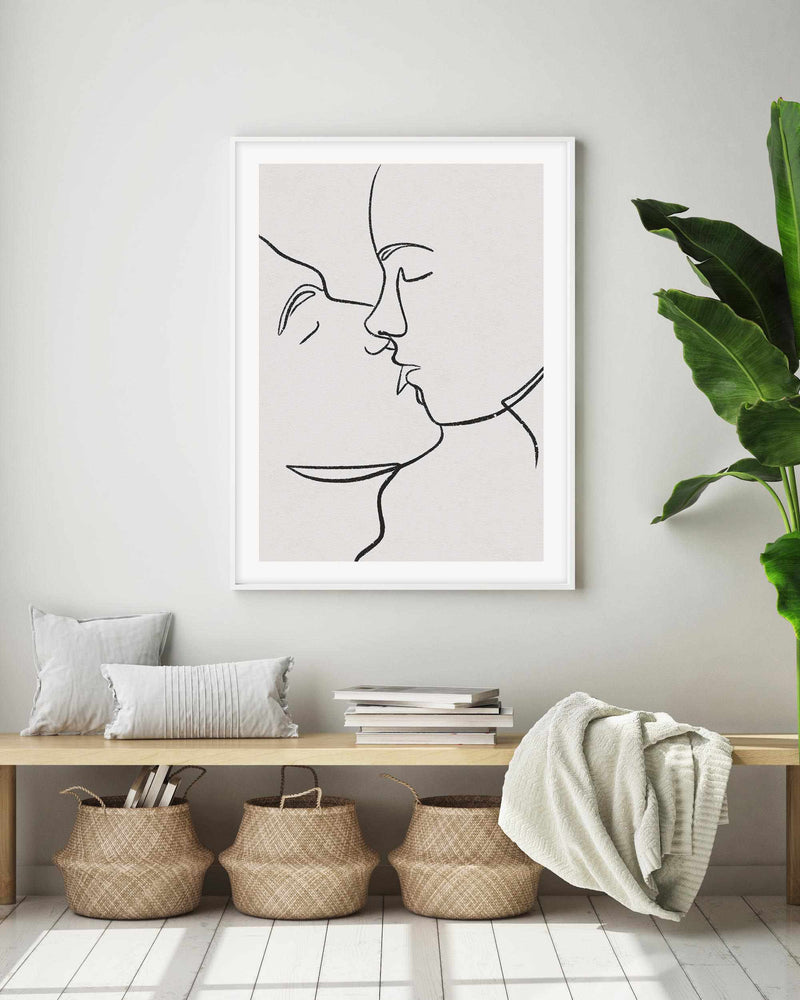 SHOP Kiss Line Art | Hand Drawn Couple Kiss Art Print / Poster – Olive ...