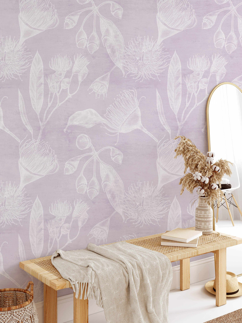 lilac wallpaper bedroom