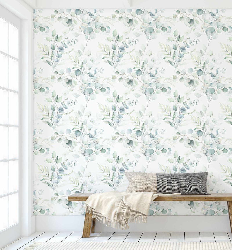 Soft Eucalyptus Wallpaper - Olive et Oriel