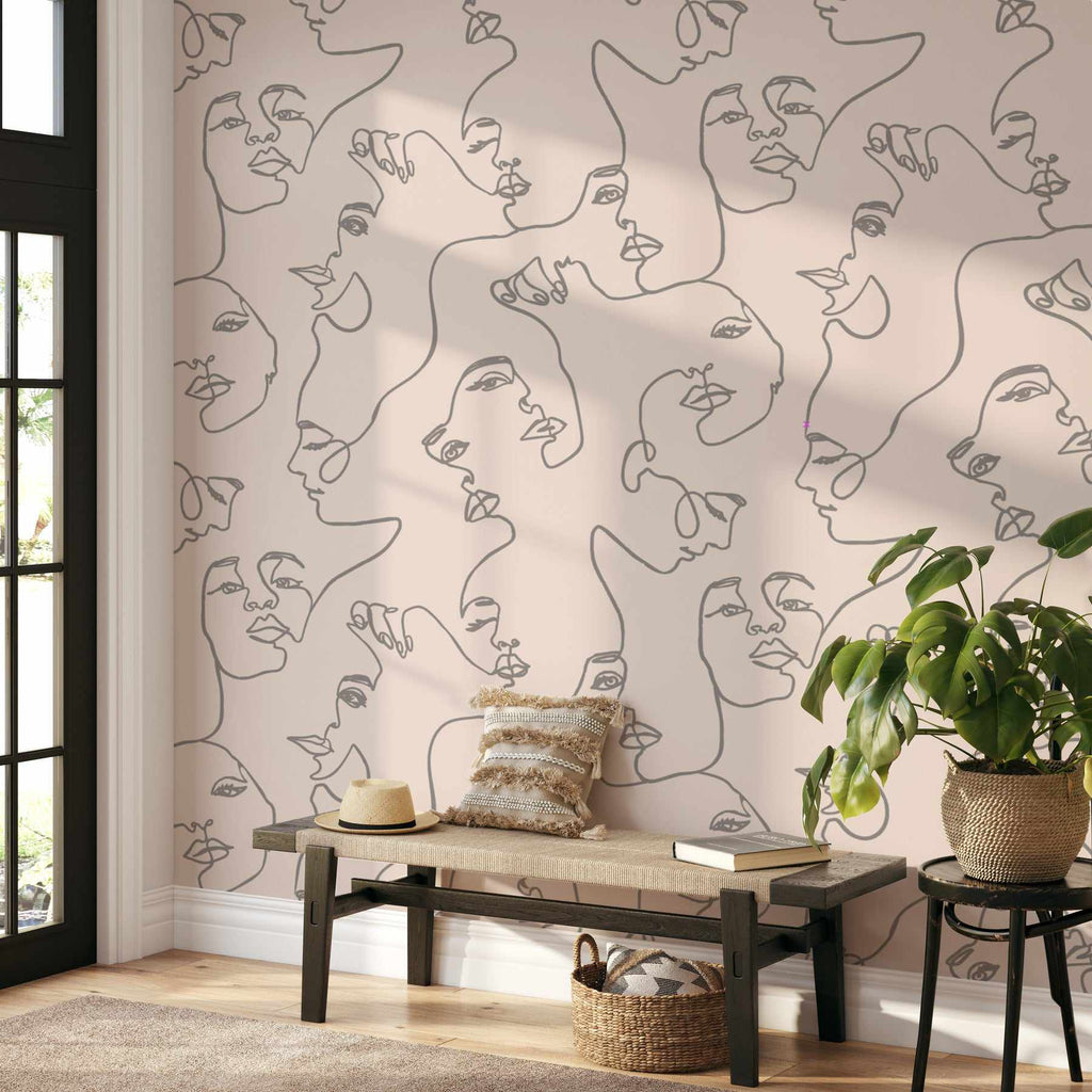 Faces in Duck in Khaki Wallpaper