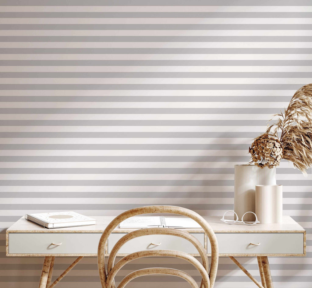 Ticking Striped Wallpaper  Pottery Barn