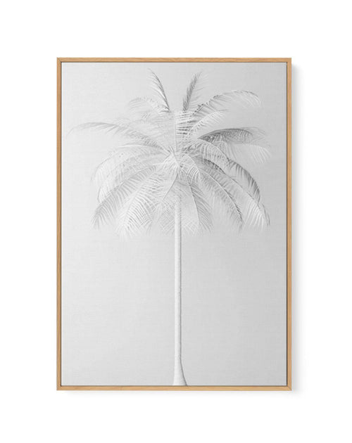 White Palm on Grey | Framed Canvas - Olive et Oriel