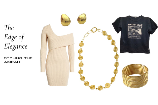 How to wear bold gold necklaces in fall 2022 _featuring the Akirah Necklace