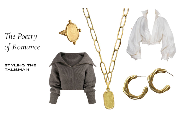 How to wear bold gold necklaces in fall 2022 _featuring the Talisman Necklace