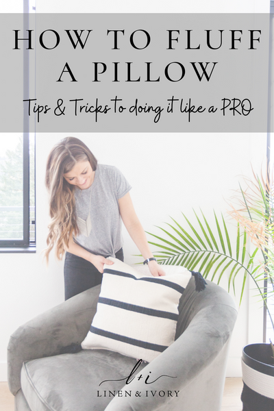 How to Fluff a Pillow- the secret tips and tricks to do it like a pro. #pillows #mudcloth #modernfarmhousedecor