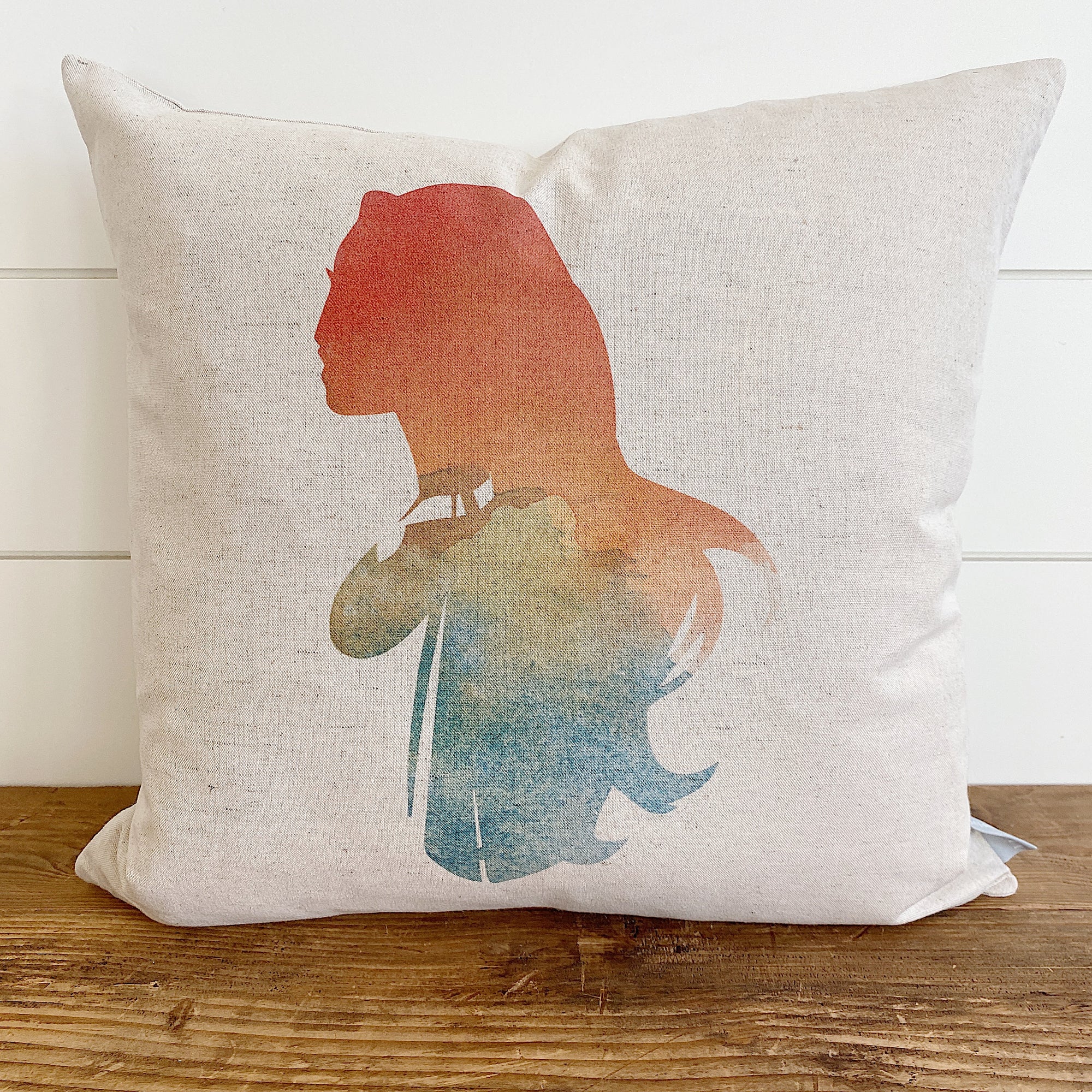 Princess Silhouette Pocahontas Inspired Pillow Cover