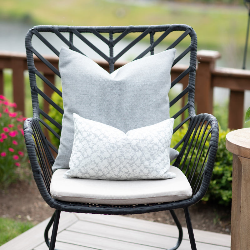 PEARL || Gray & Ivory Indoor/Outdoor Pillow Cover - Linen and Ivory