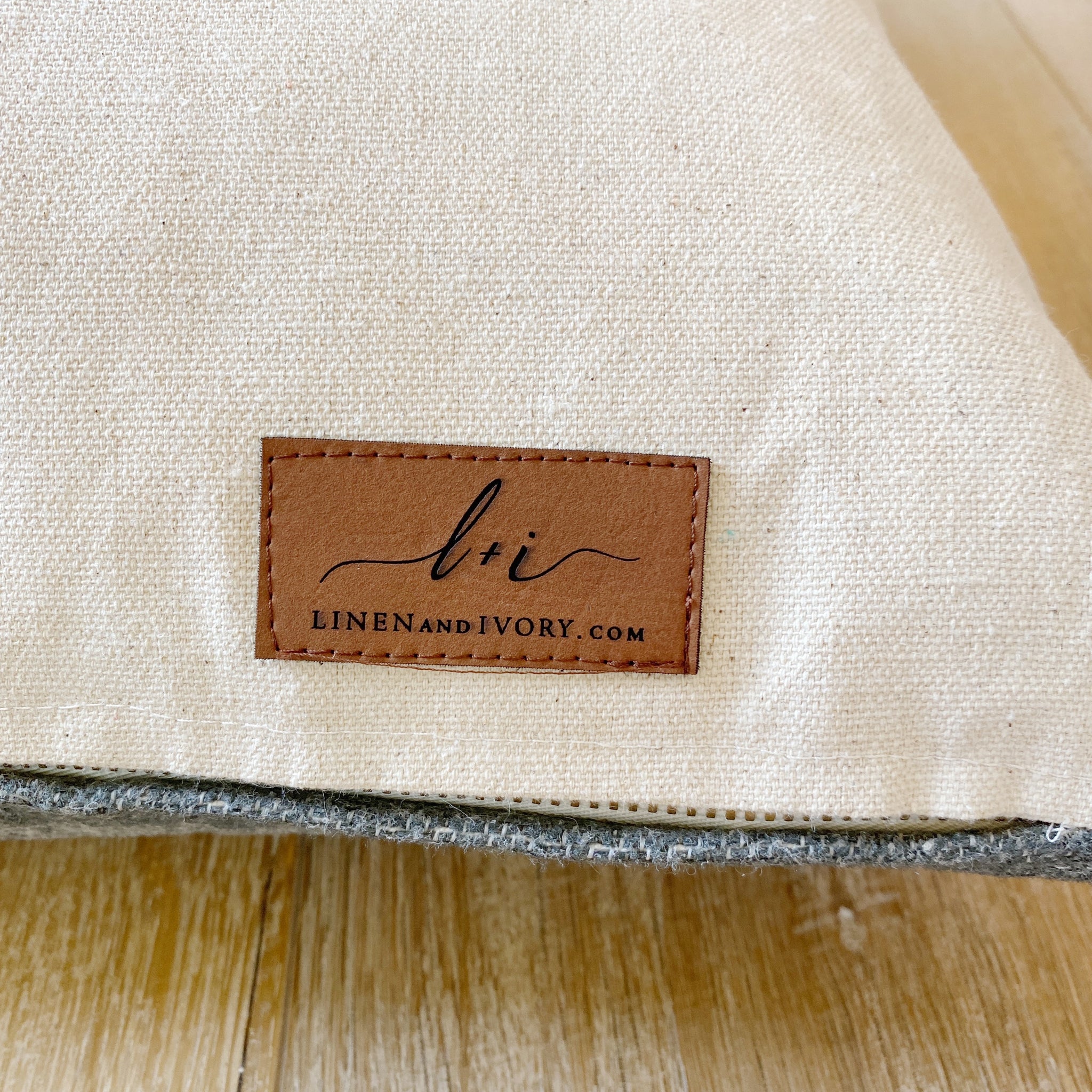 JADE || Wool Pillow Cover - Linen and Ivory