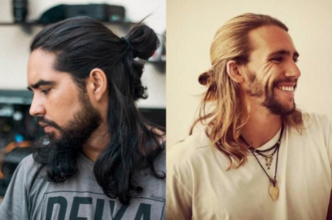 medium semi bun and long beard | Long hair styles men, Man bun hairstyles, Man  bun styles