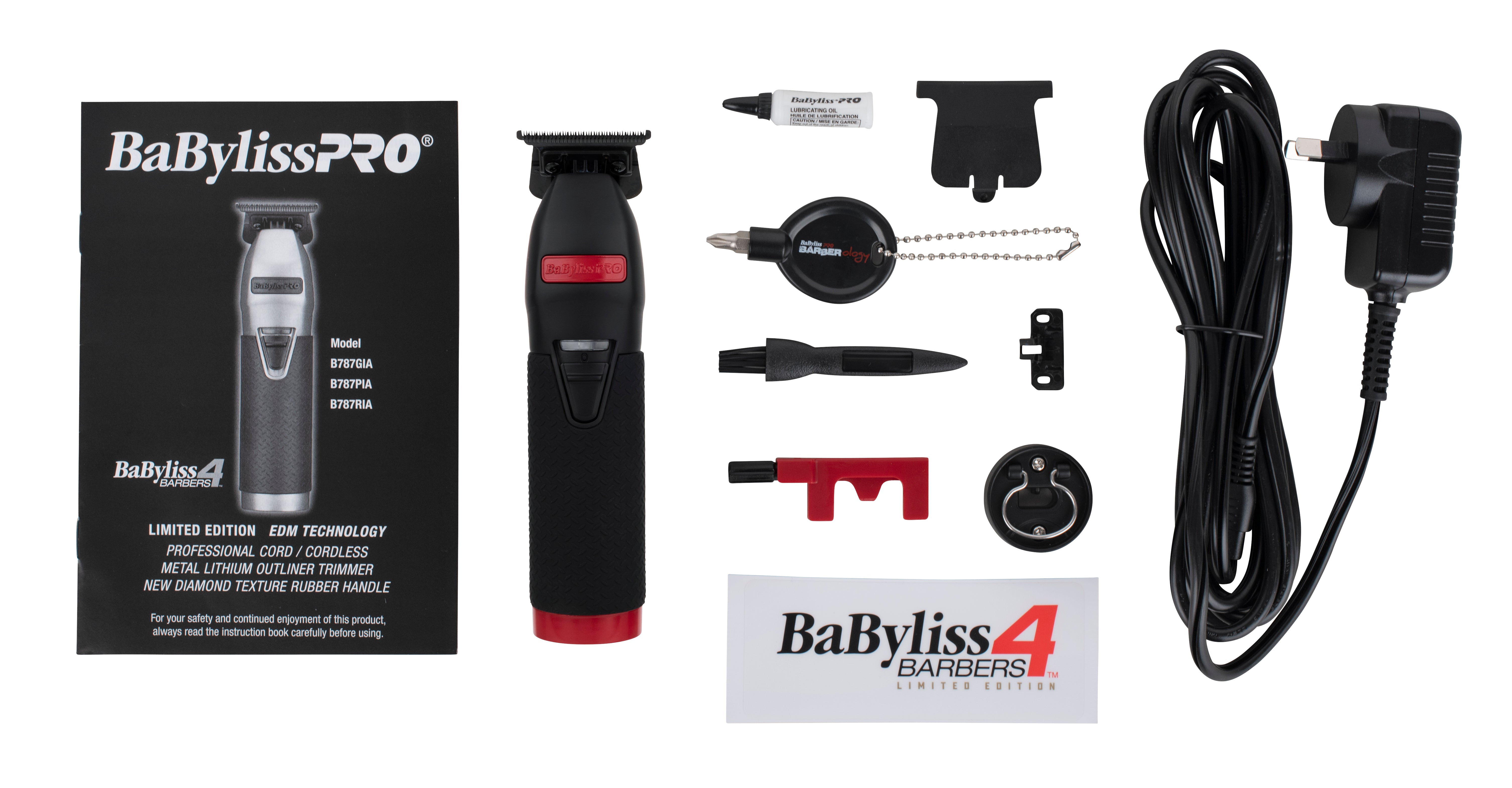 BaByliss Pro RedFX Skeleton Lithium Barber Hair/Beard Trimmer/BabylissPro