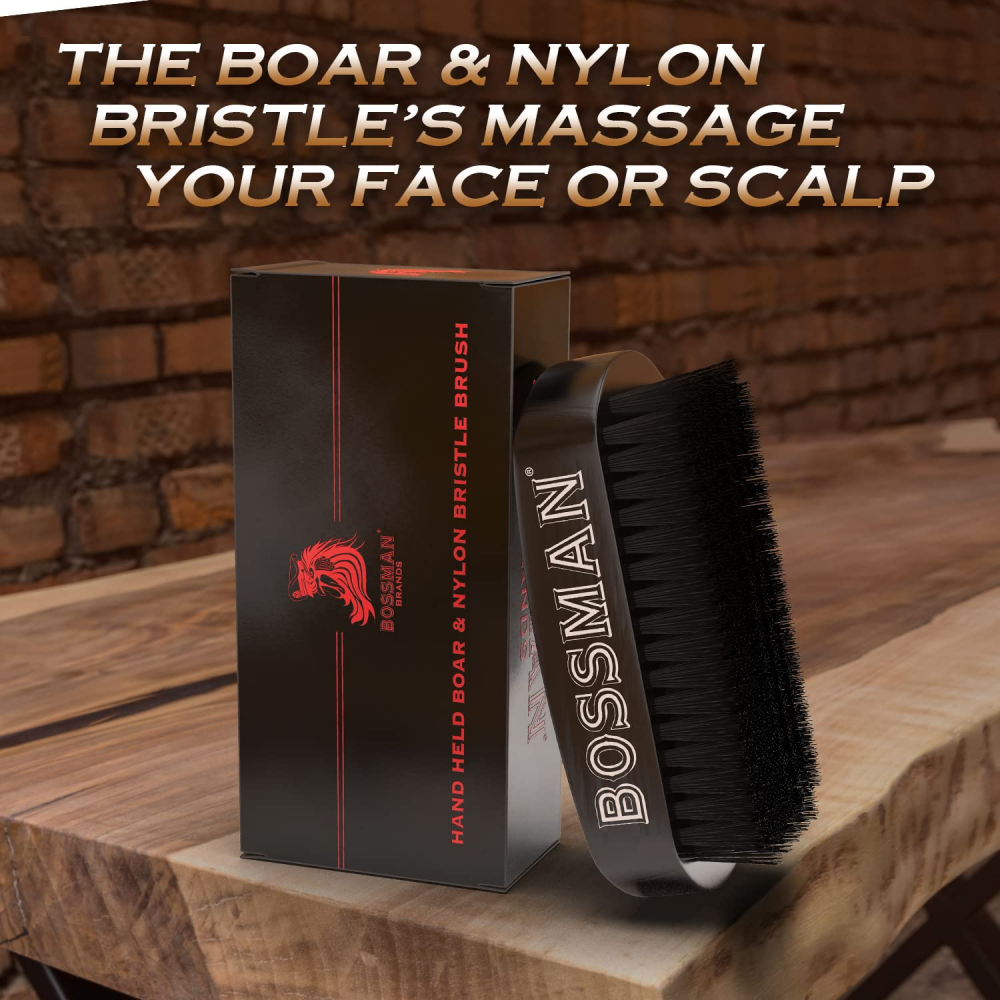 Bossman Beard Brush with Boar Hair & Nylon Bristles