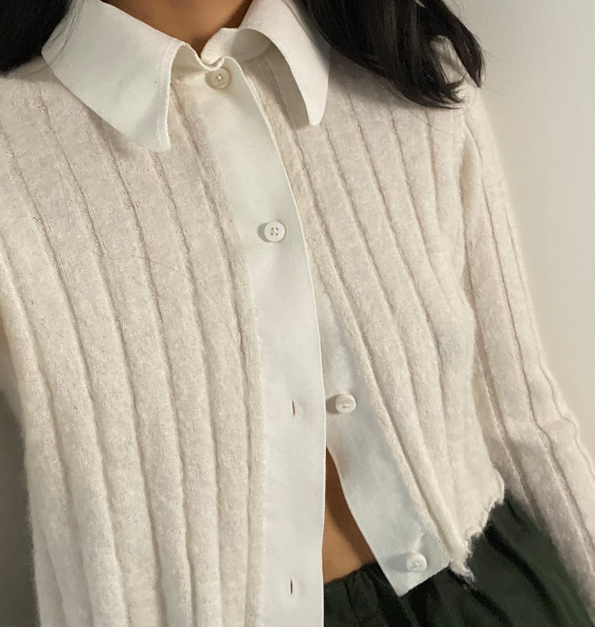 GILLIAN CROPPED SERIOUS SHIRT IN MILK – Ply-Knits