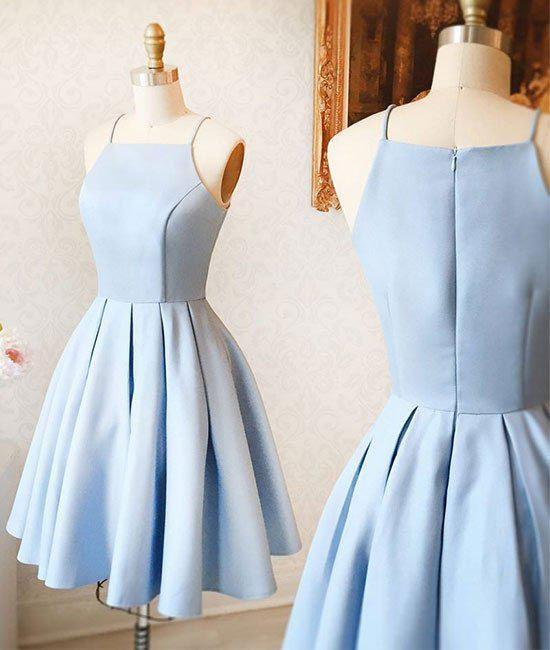 blue short formal dress