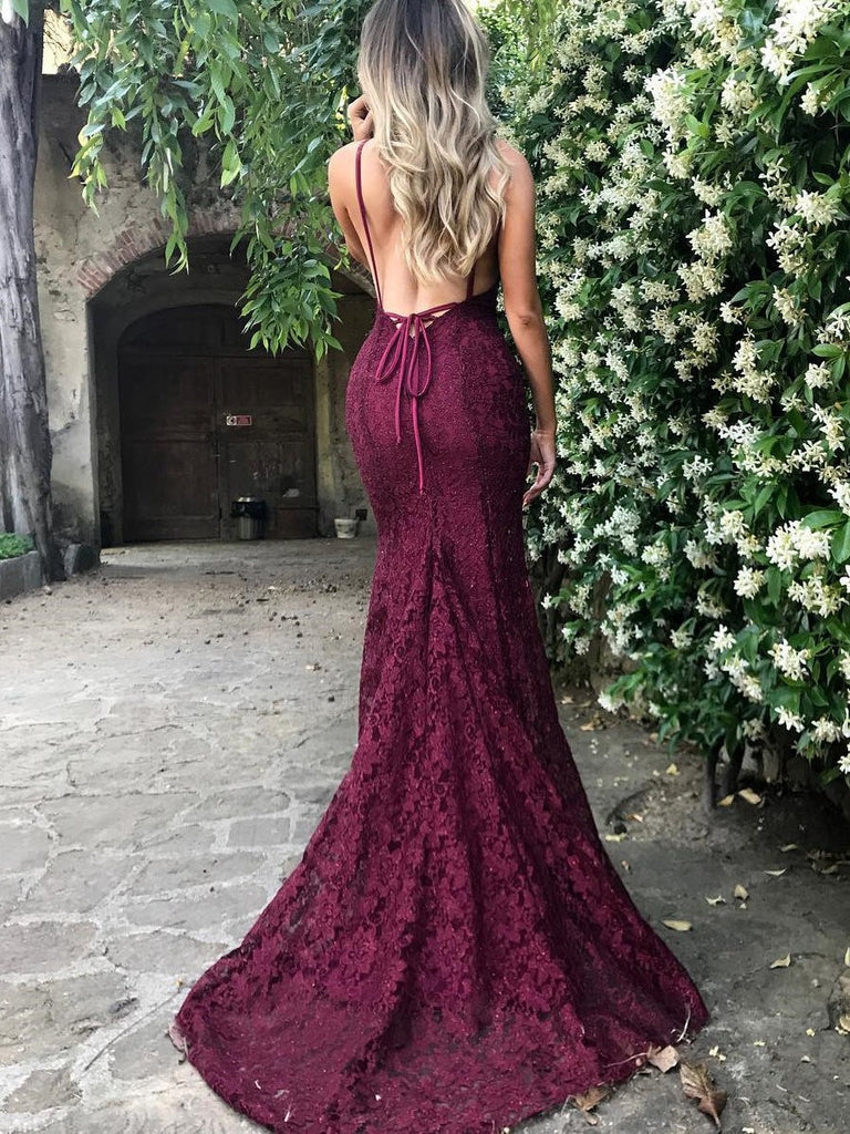 maroon lace dress