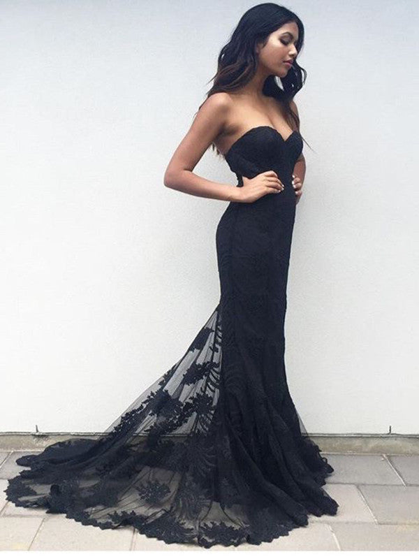 black mermaid bridesmaid dresses