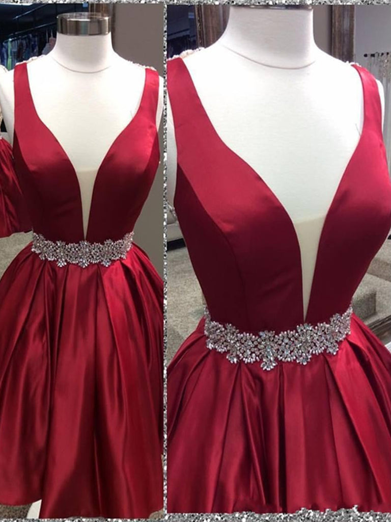 red backless cocktail dress