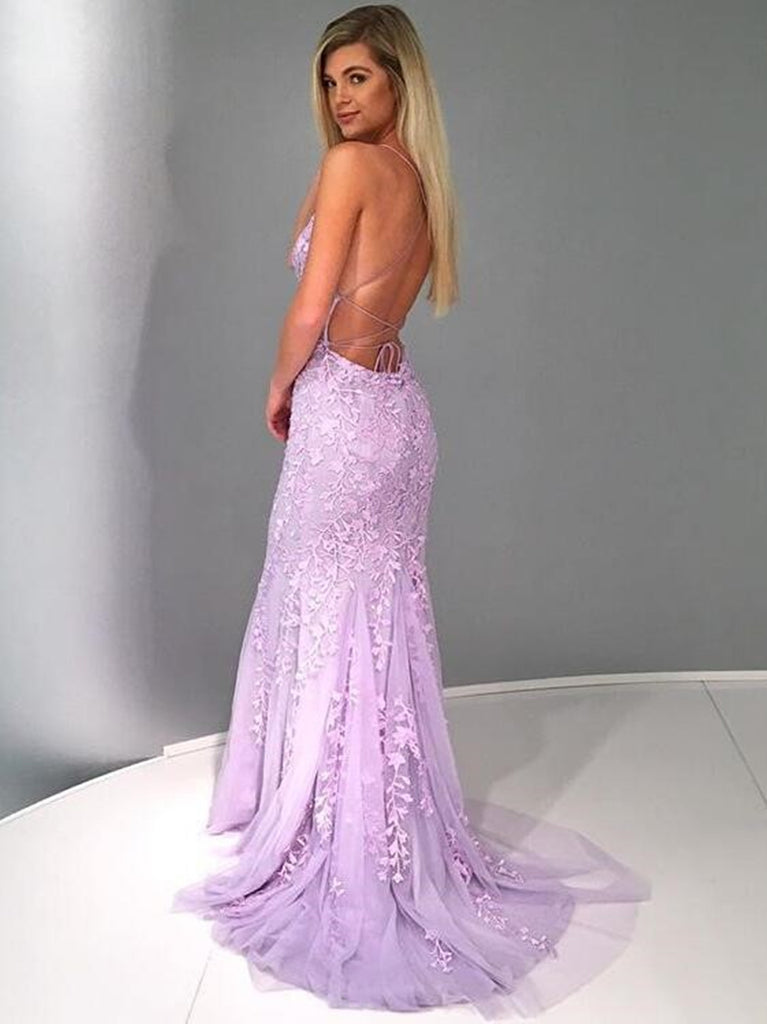 lilac evening dress