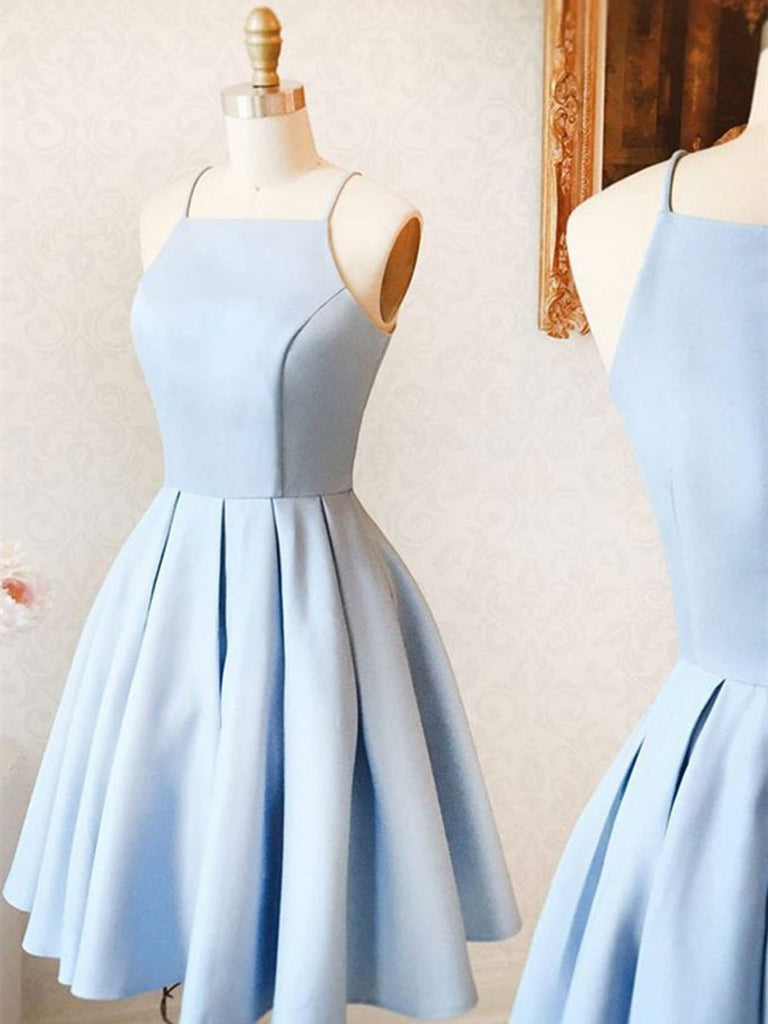 light blue dresses short