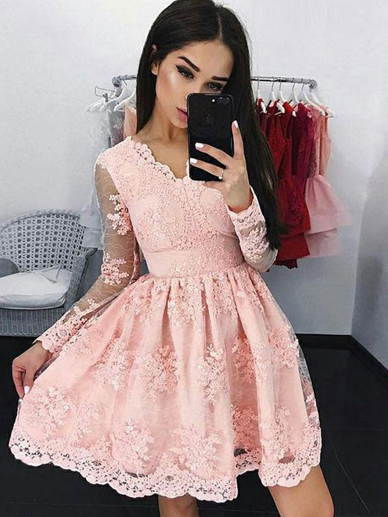 long sleeve mini prom dresses