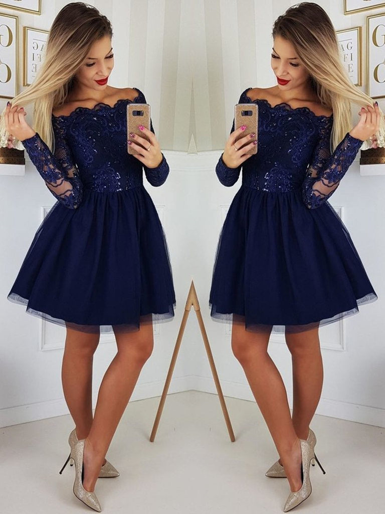 dark blue dresses for graduation