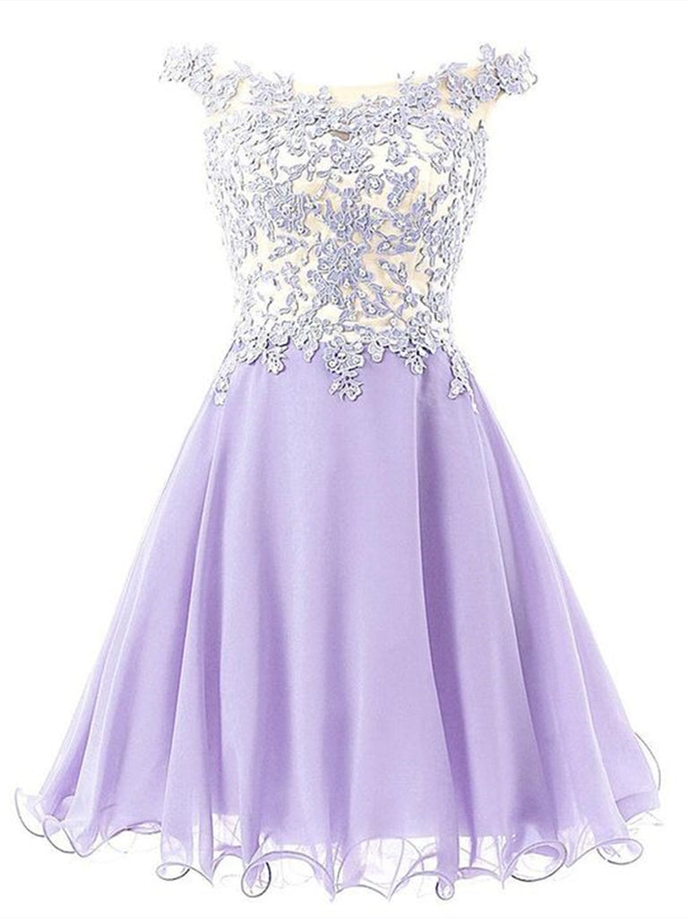 purple short prom dresses