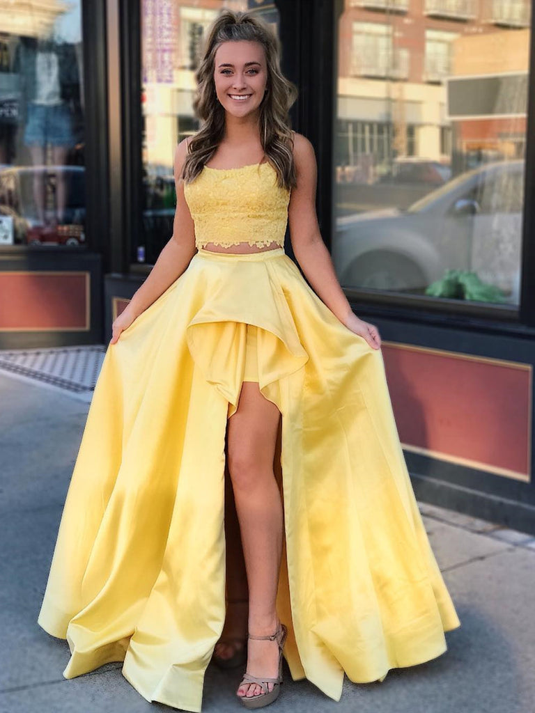 yellow dinner dresses for ladies