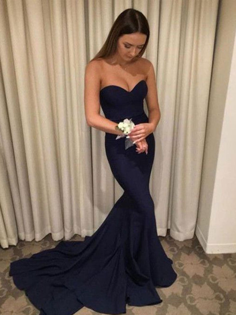 dark blue formal gown