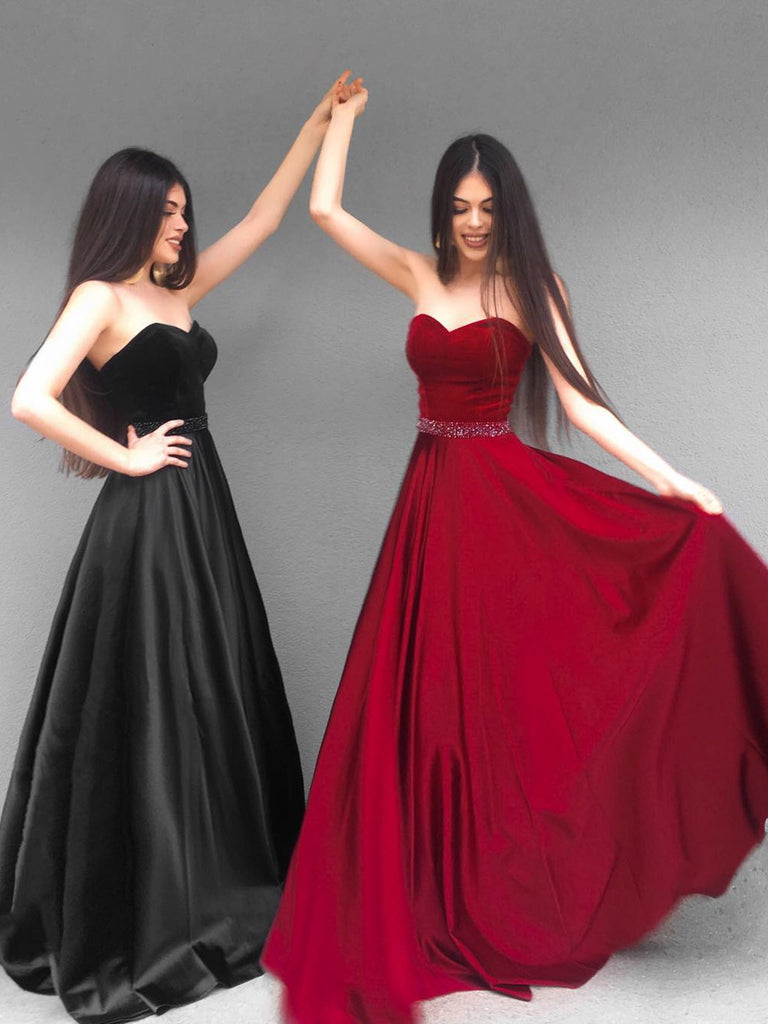 black and red dress prom