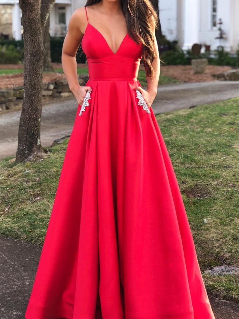 red and pink formal dress