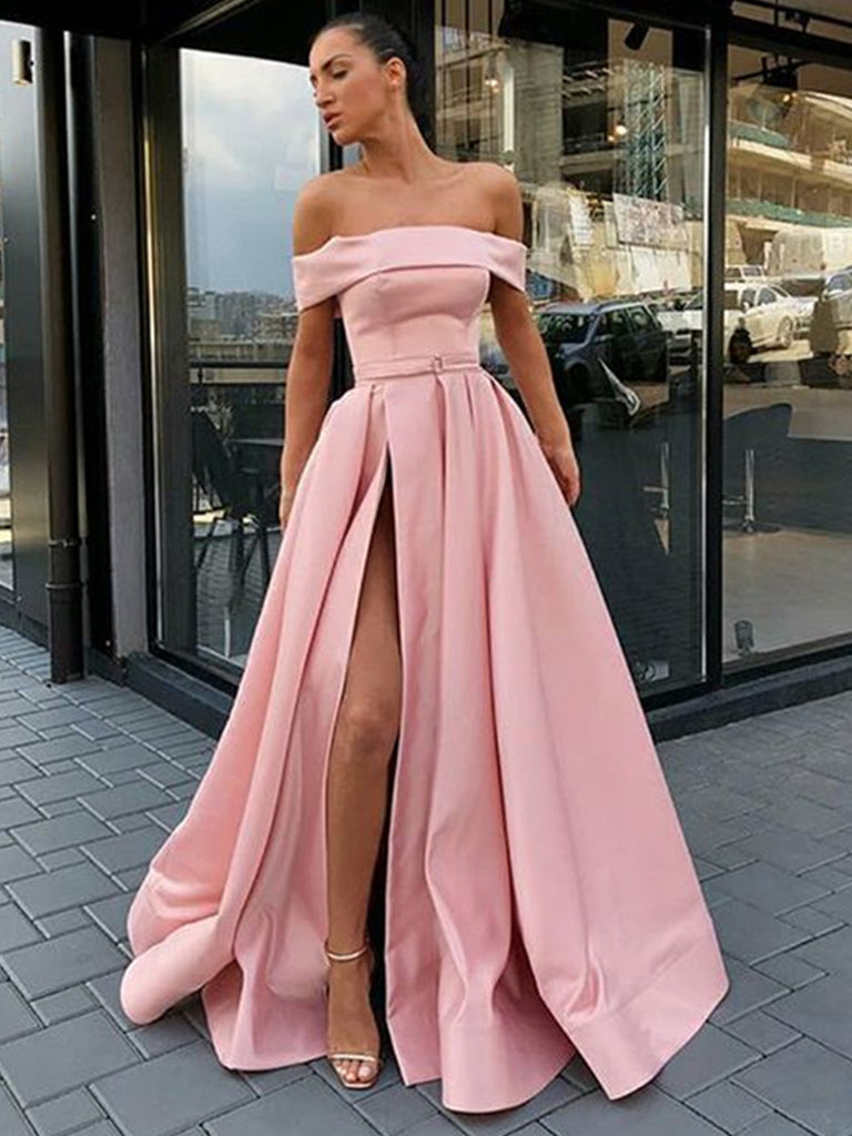 high slit evening gown