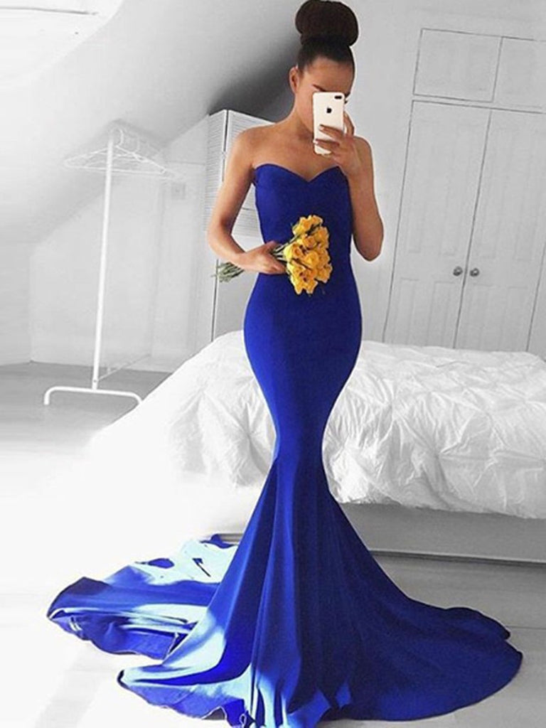 blue prom dresses mermaid