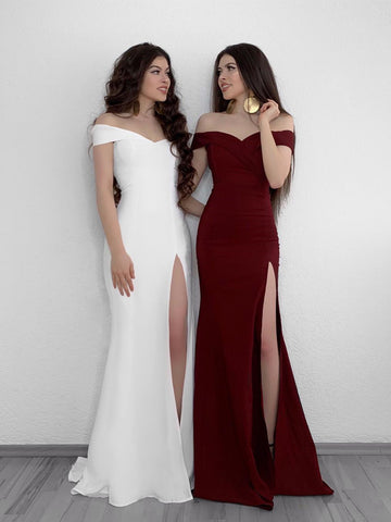 burgundy white wedding dress