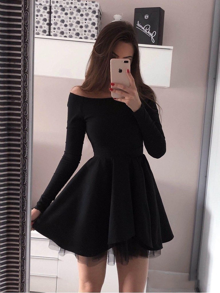 Long Sleeve Short Formal Dress Shop ...