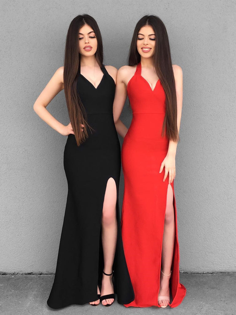 black and red bridesmaid dresses