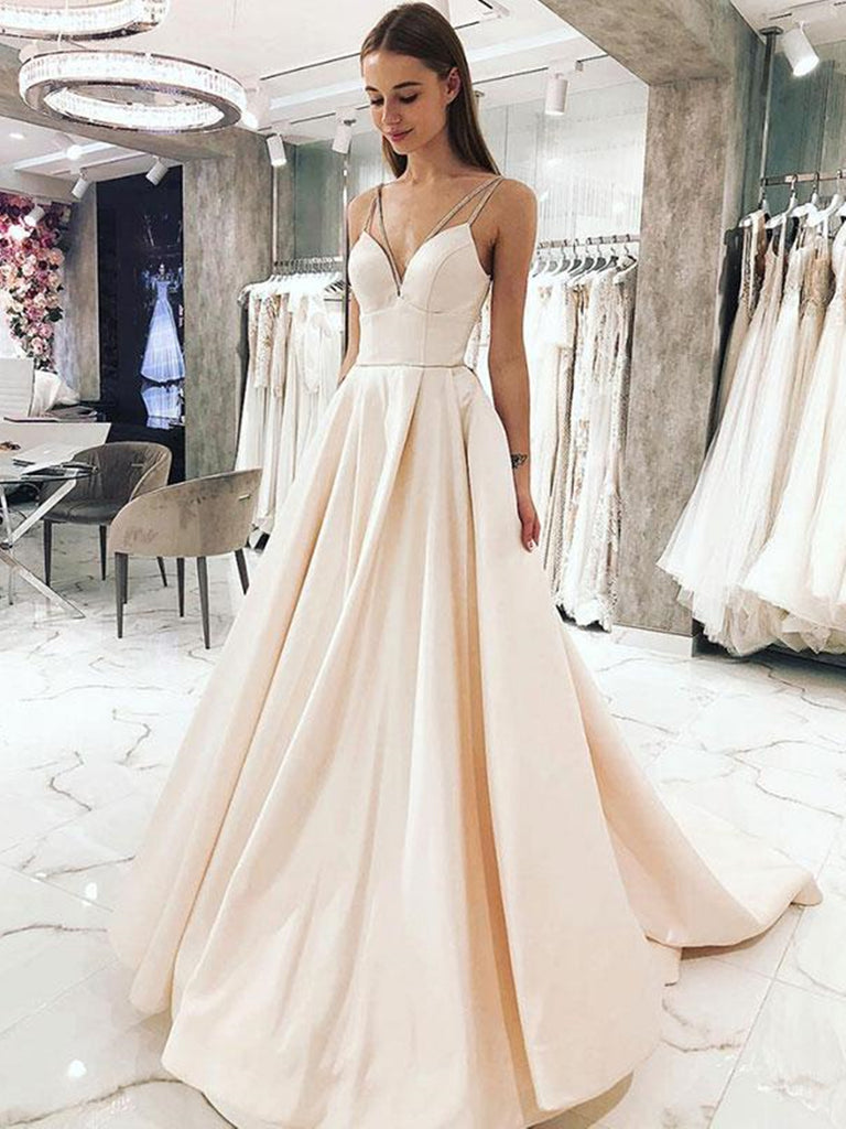 champagne colored evening gowns