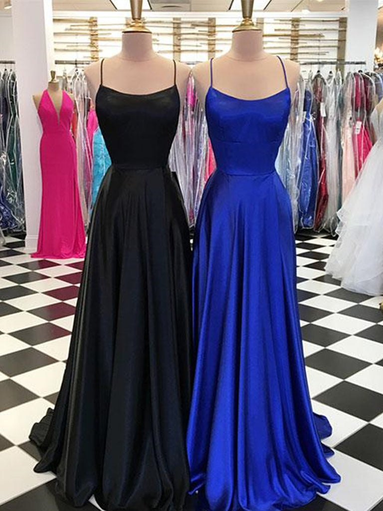 black and blue formal dress