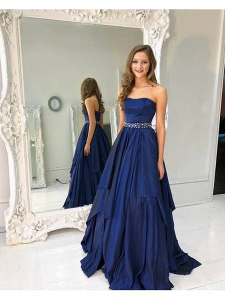 strapless dress blue