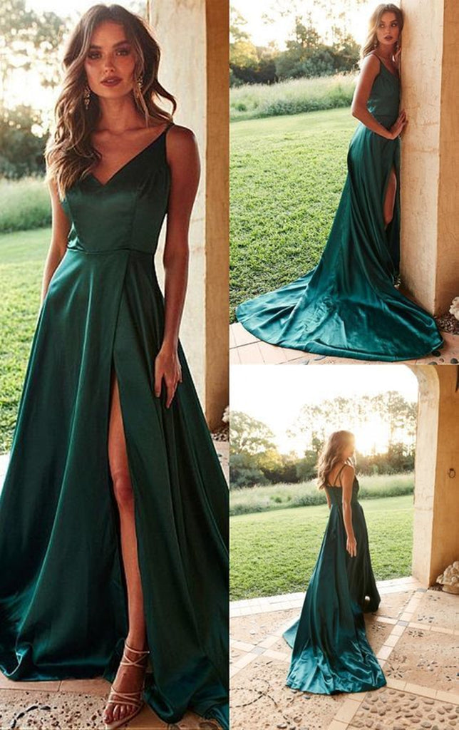 green long formal dress