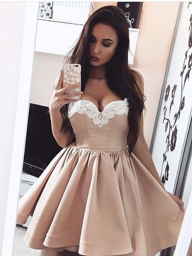 white and champagne prom dress