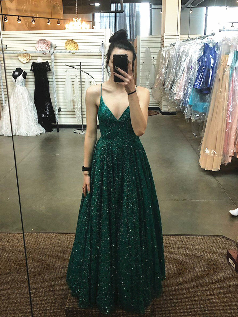 emerald green prom dress