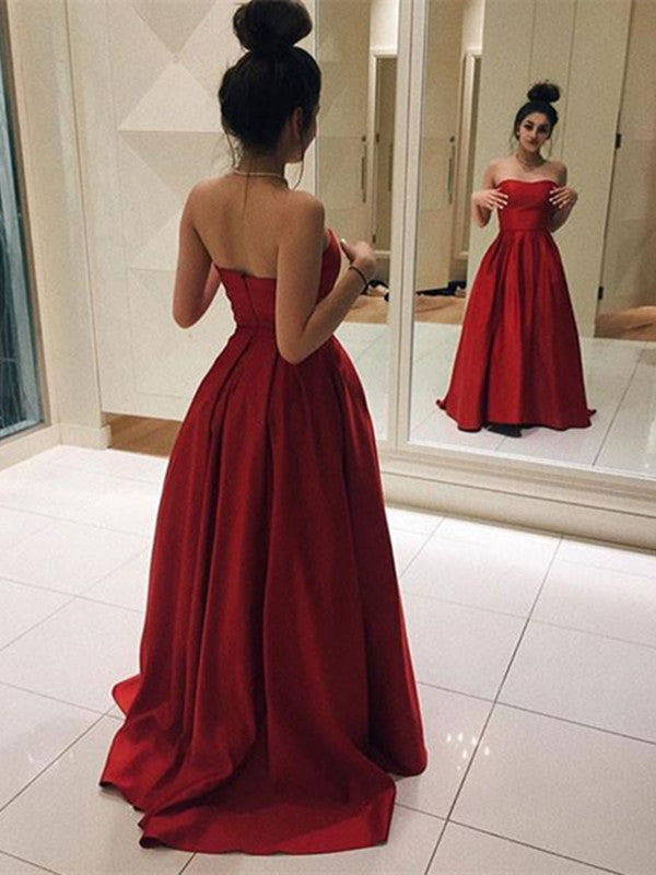 red color long dress