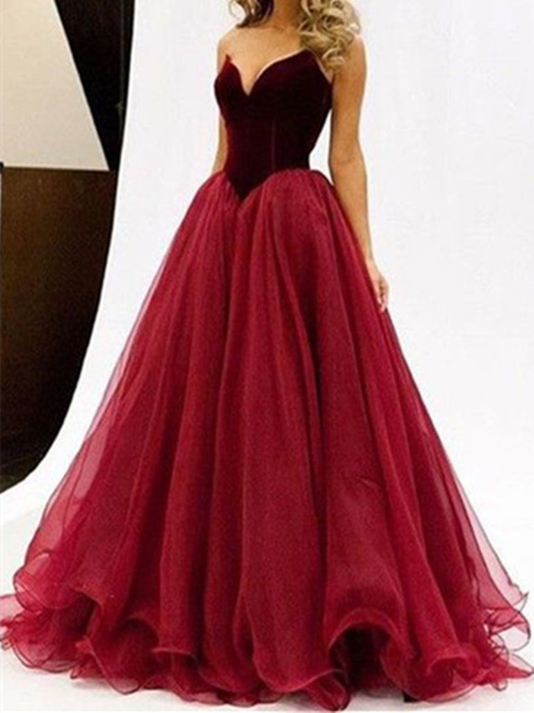 maroon ball dress