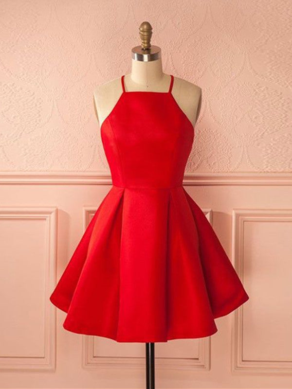 simple red formal dress